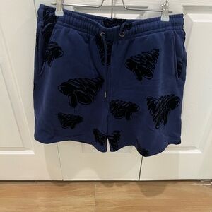 Navy Blue Shorts with Black Pattern